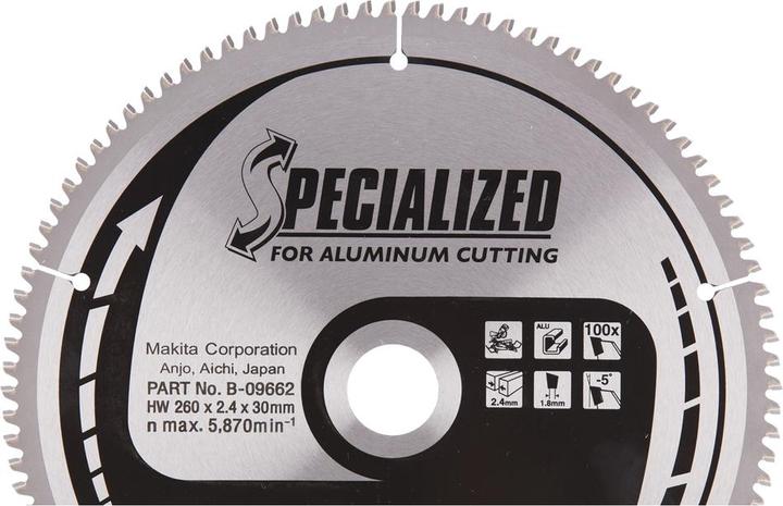 Produktbild Makita Sägeblatt 260x30x100Z B-09662