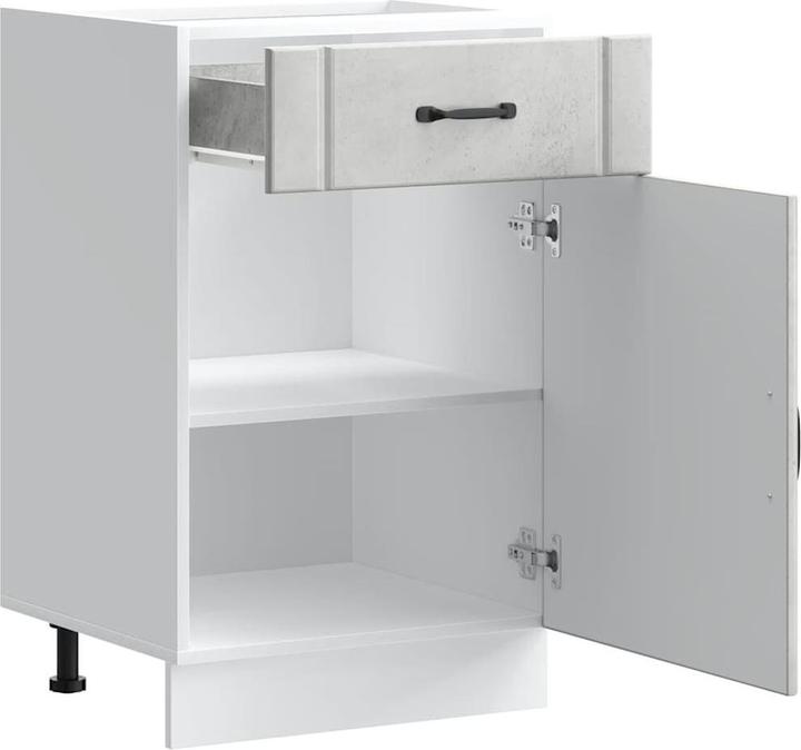 Actual product image VidaXL Kitchen base unit Lucca Concrete grey Wood-based sink base unit (50 x 46 x 81.5 cm)