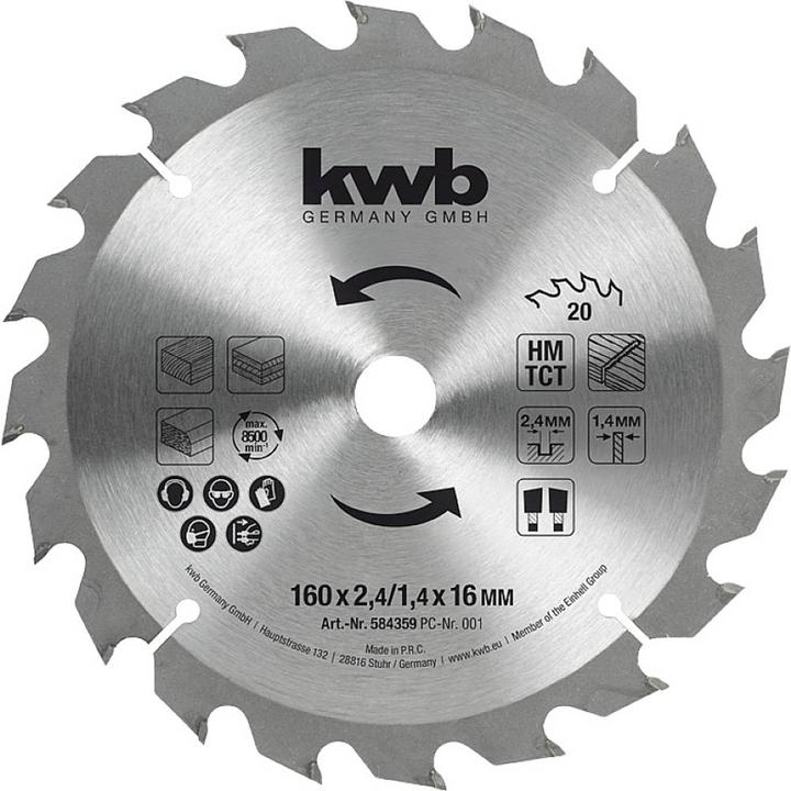 Actual product image kwb 584359 Circular saw blade 160 x 16 mm 1 pc.