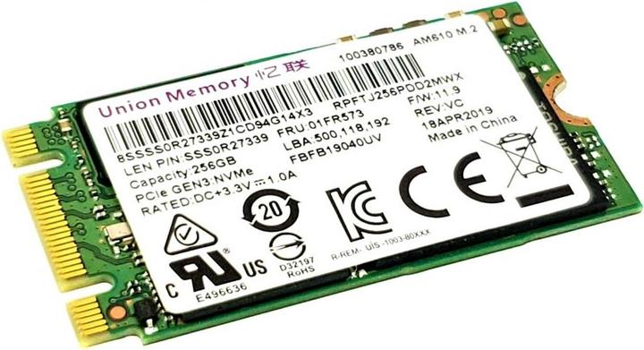 Actual product image Lenovo Hynix BC501 256G M.2 2242 PCIe (256 GB, M.2 2242)