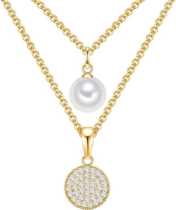 Produktbild Lulu & Jane Damen Metall-Legierung Glas Perle (synth.) gelbgold 43,0/44,0 cm Basiskette + 5,0 cm Verläng - 29529 (Metall-Legierung)