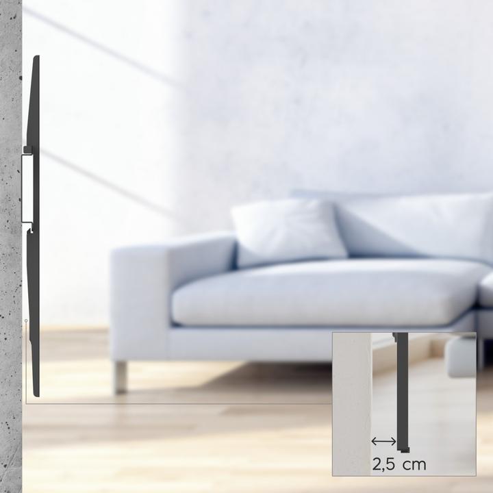 Actual product image Hama TV wall bracket, rigid, 229 cm (90") up to 60 kg, wall distance 2.5 cm (Wall, 90", 60 kg)