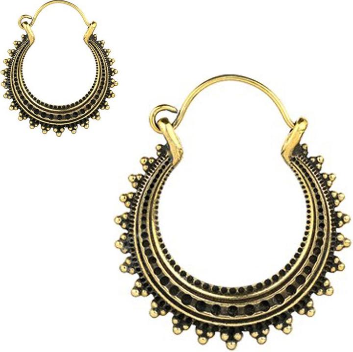 Image du produit Star Piercing Boucles d'oreilles plaquées or Créole à pois (Laiton)