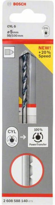 Produktbild Bosch Professional Zubehör Betonbohrer CYL-5, Blue Granite, 5 x 50 x 100 mm (5 mm)