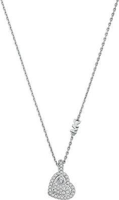 Actual product image Michael Kors Silver Necklace Heart With Zircons Premium Mkc1747cz040