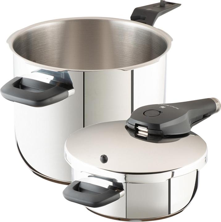 Produktbild WMF Schnellkochtopf- Set PERFECT PREMIUM silberfarben (22 cm, Dampfkochtopf, Edelstahl)
