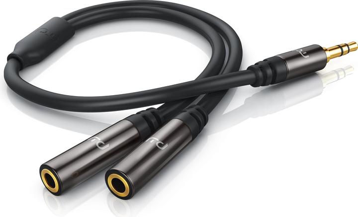 Primewire 3.5mm jack to 2x 3.5mm jack audio adapter, 15 cm, stereo audio AUX to 2x jack Y-adapter (0.15 m, 3.5mm jack (AUX))