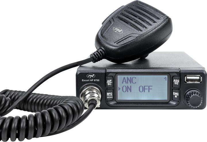 Actual product image PNI CB radio Escort HP 9700 USB, ANC, ASQ, 12V/24V power supply, cigarette lighter plug included