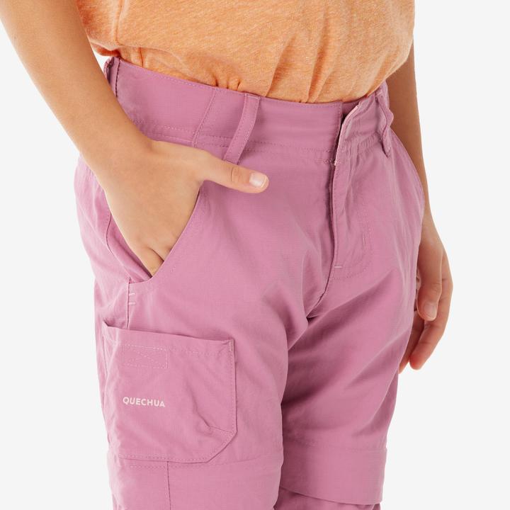 Produktbild Quechua Zip-Off-Hose MH500 Kinder Gr. 92–116 Bergwandern rosa (98, 104)