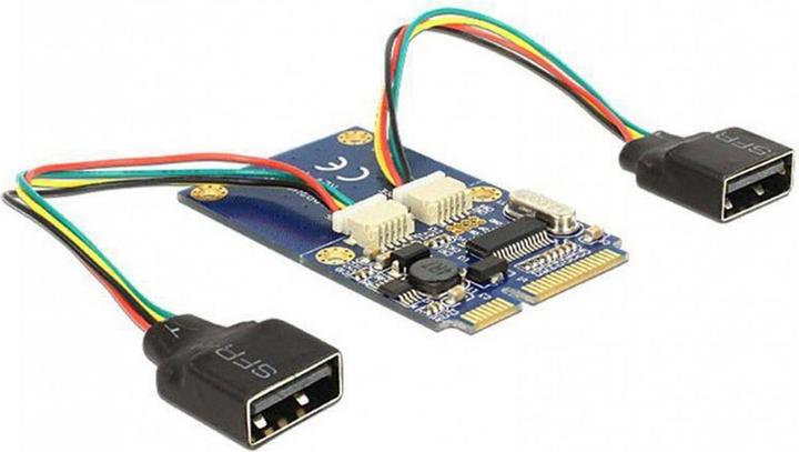 Actual product image Delock Mini PCI Express to 2x USB Adapter