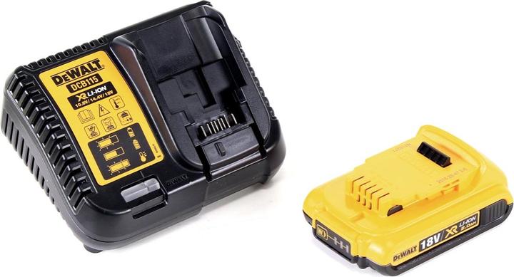 Actual product image DeWalt DCM 562 D1 18 V Li-Ion Cordless Blower + 1 x Battery DCB 183 18 V 2,0 Ah + Charger DCB 115 (Rechargeable battery operated, Leaf blower)