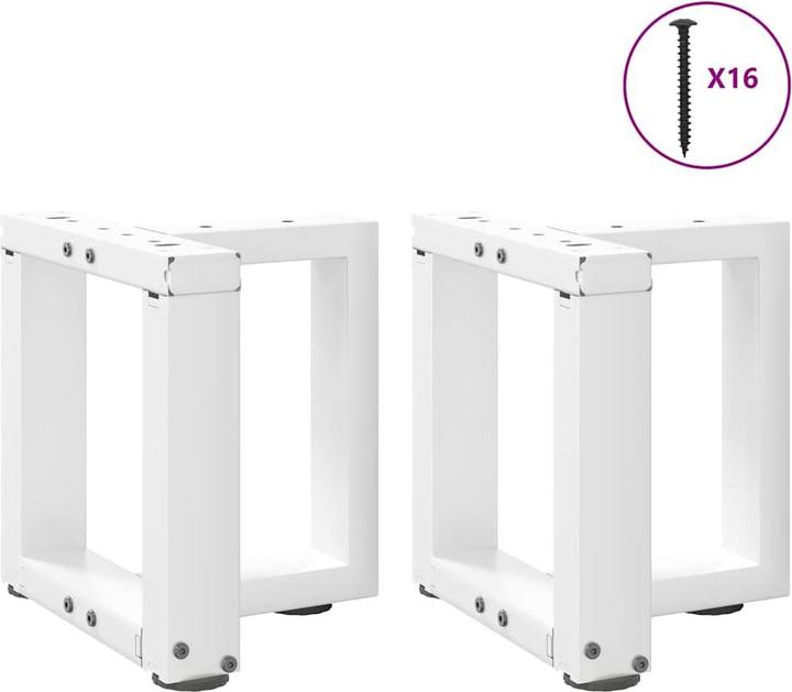 Produktbild VidaXL Couchtischbeine T-Form 2 Stk. Weiss 30x25x(30-31) cm Stahl Tischbein
