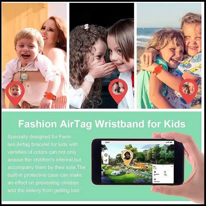 Image du produit PhoneLook Bracelet Velcro réglable en nylon pour enfants & adultes avec support AirTag