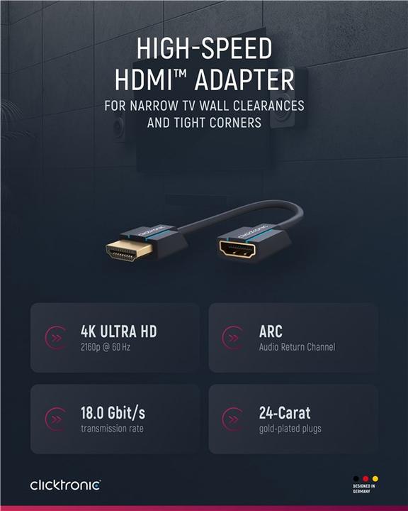 Actual product image Goobay Clicktronic HDMI Flexadapter 0.1m (0.10 m, HDMI)