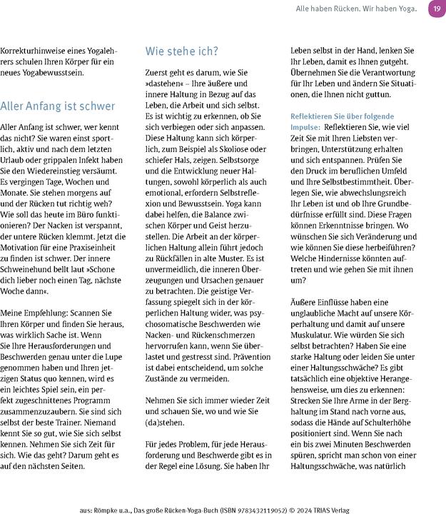 Immagine prodotto Das grosse Rücken-Yoga-Buch (Tedesco, Patricia Römpke, Jutta Pietsch, 2024)