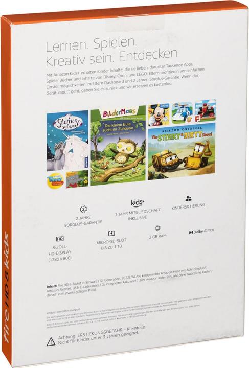 Image du produit Amazon Fire HD 8 Kids Tablet (2022) WiFi 32GB avec étui bleu B09BG5XG95 (8", 32 Go, Bleu)