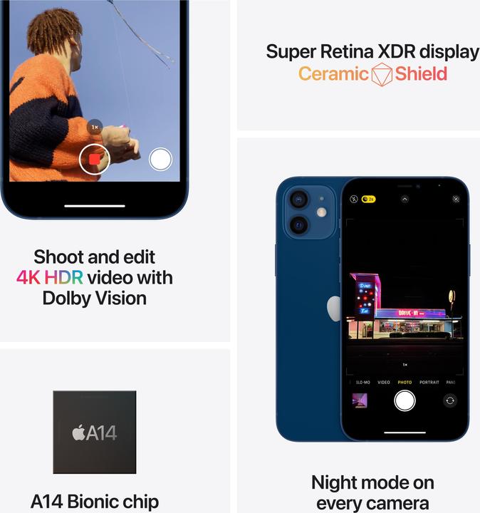 Produktbild Apple iPhone 12 (128 GB, Purple, 6.10", SIM + eSIM, 12 Mpx, 5G)