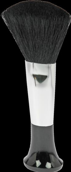 Stand-Puderpinsel, Schwarz/ Silber, Naturhaar,Höhe 14,5 cm Ø 3 cm (Puder)