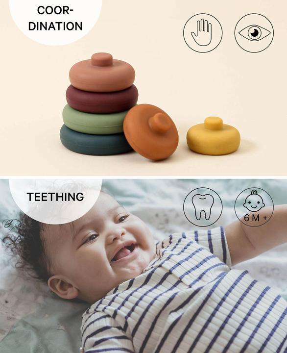 Image du produit Esmée Tour d'empilage colorée en silicone
