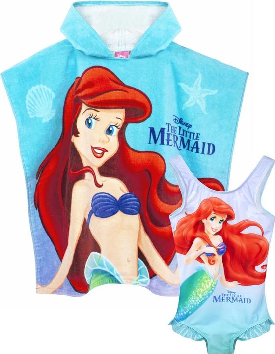 Immagine prodotto The Little Mermaid Set costume da bagno e poncho da bambina (98)