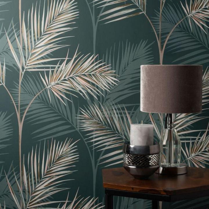 Actual product image Fine Decor South Beach Palm Leaf Wallpaper (53 x 1000 cm)
