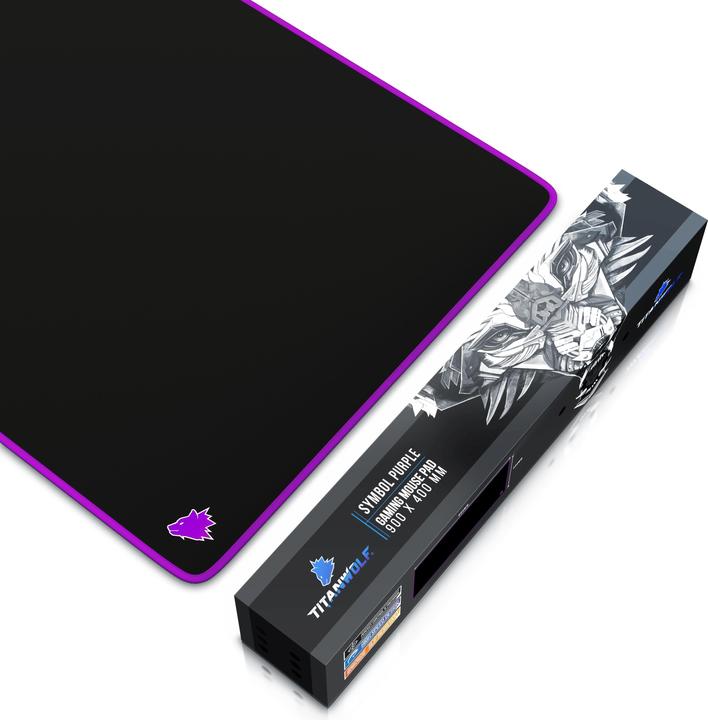 Produktbild CSL Gaming Mauspad, XXL Speed Gaming Mausmatte, Mousepad Extragrosse Fläche von 900 x 400mm, Symbol lila (XXL)
