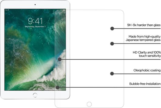 Actual product image Eiger Mountain Glass Clear Tablet (1 Piece, IPad 9.7 (2018), IPad 9.7 (2017), iPad Air 2, iPad Air)