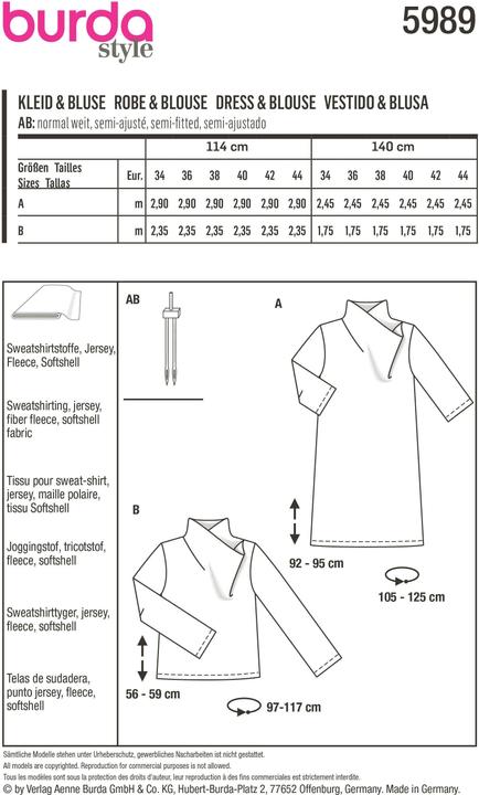 Image du produit Patrons robe & chemisier - avec col montant raffiné
