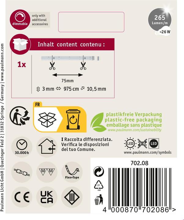 Productafbeelding Paulmann UwLED (Warm wit, 97.50 cm, Interieur)