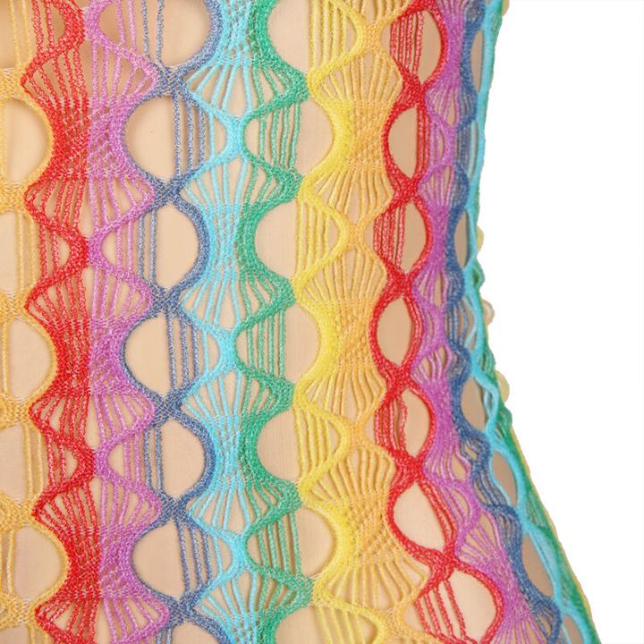 Actual product image Subblime 952365 Rainbow Mesh Bodystocking With Free Shoulders One Size (One size)