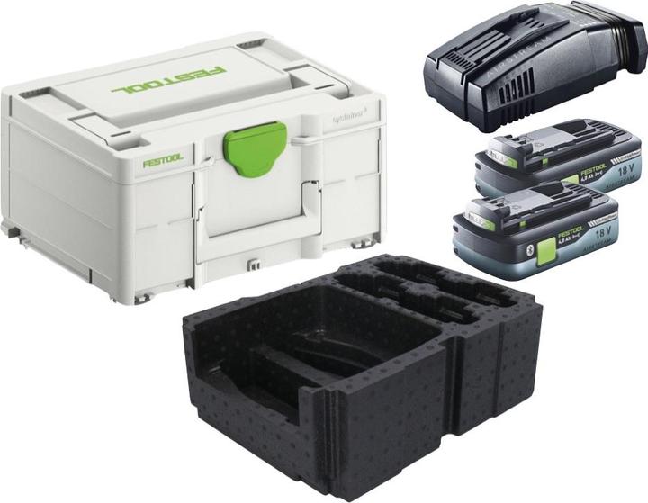 Actual product image Festool Energy Set: 2x Batteries BP 18 Li 4.0 Ah HPC-ASI 4.0Ah 18V + Charger SCA 16 10.8V-18V (2x (18 V)