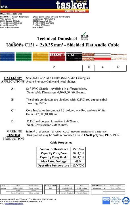 Immagine prodotto Tasker Cavo audio, nero, 100 m, PVC 4,50x9,00 mm (100 m)