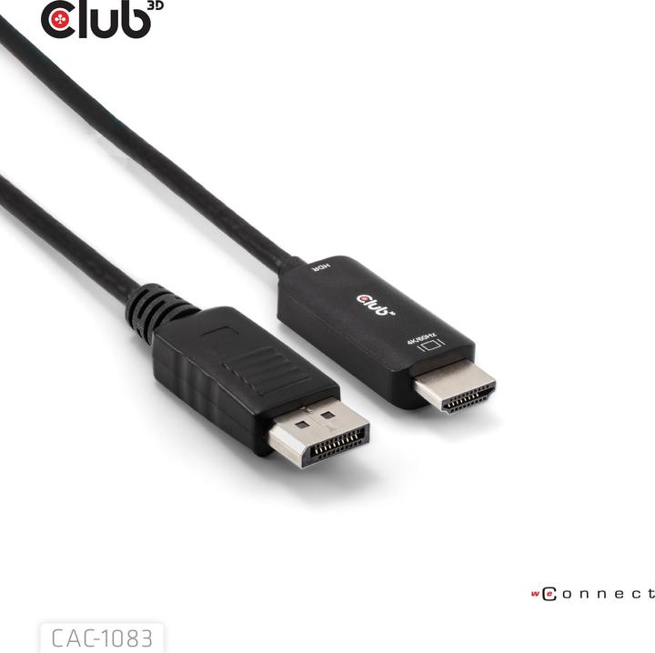 Actual product image Club 3D DisplayPort 1.4 Cable to HDMI 2.0b Active Adapter (2 m, DisplayPort)