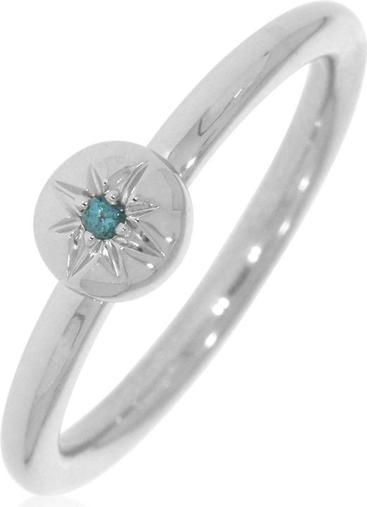 Immagine prodotto Xen Anello con topazio blu di circa 0,02 ct. placcato in rodio (52, 925 Argento)