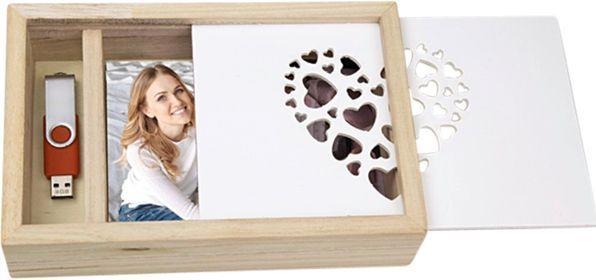Actual product image ZEP Love Box USB 13x18 wood for photos and stick (13 x 18 cm)