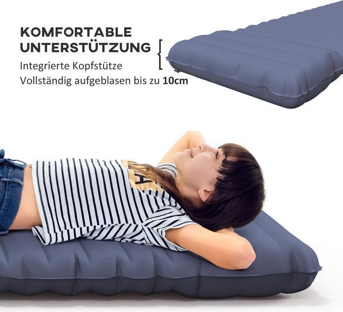 Immagine prodotto Swisshandel24 Materassino gonfiabile, materassino da campeggio, idrorepellente, resistente agli strappi, con
