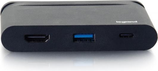 Produktbild C2G USB-C auf HDMI® Adapter mit USB-A und Stromzufuhr (USB-C, 3 Ports)