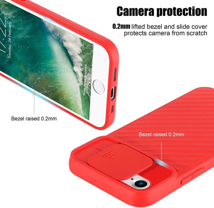 Immagine prodotto Cadorabo Cover in TPU con protezione della fotocamera (Apple iPhone 7, Apple iPhone SE (seconda generazione))