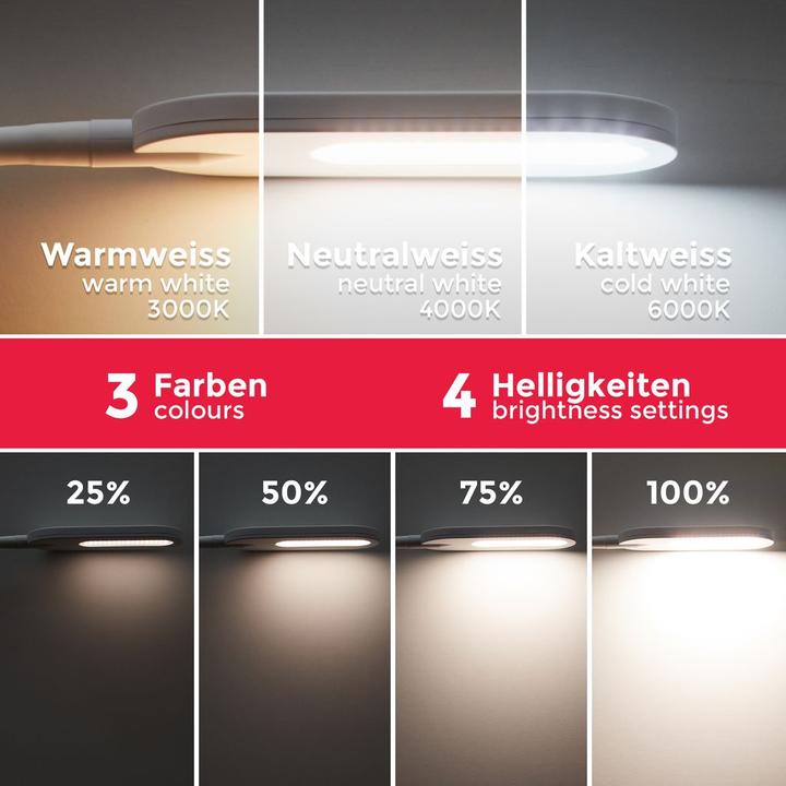 Produktbild B.K.Licht CCT LED Stehleuchte, matt-weiss, 1xLED-Platine/6,5W (600 lm)