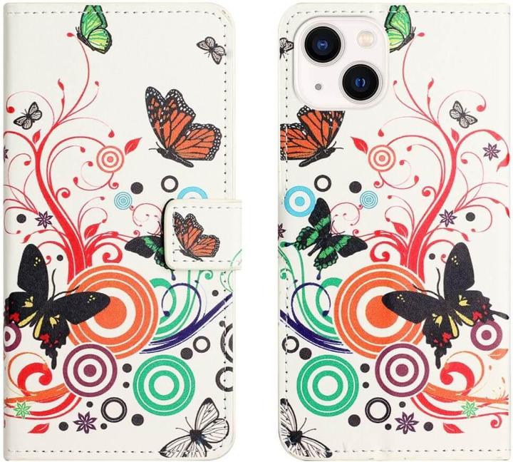 Actual product image Cover-Discount iPhone 15 - Leather case cover butterfly white (Apple iPhone 15)