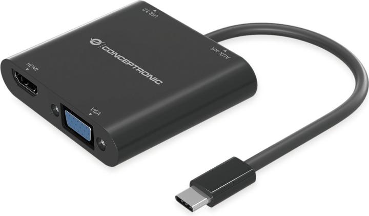 Conceptronic USB Typ-C zu (HDMI, VGA, USB 3.0, Klinkenbuchse, 6.60 cm)