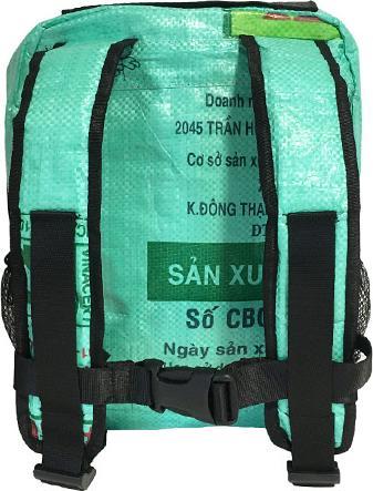Immagine prodotto Bekos Upcycling - Zaino per bambini con sacchi di mangime riciclati Frog S (6 l)