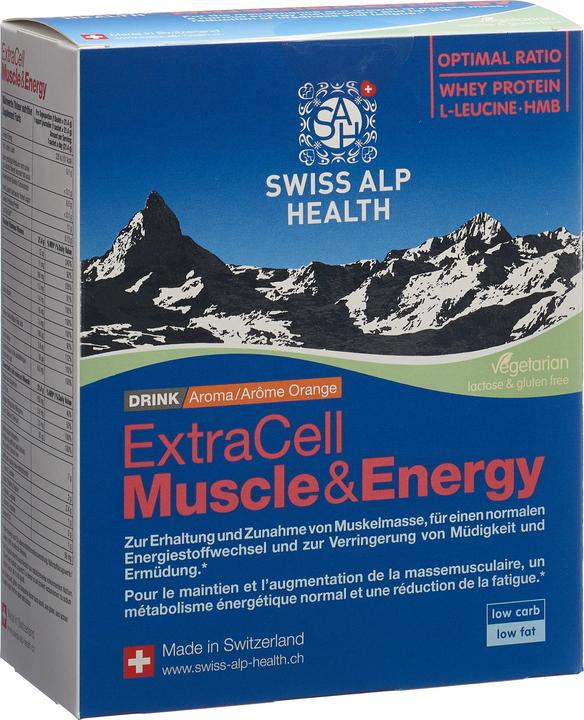 Produktbild Swiss Alp Health Muscle & Energy Drink Orange vegetarisch Plv (20 Stück, Beutel, 527 g)