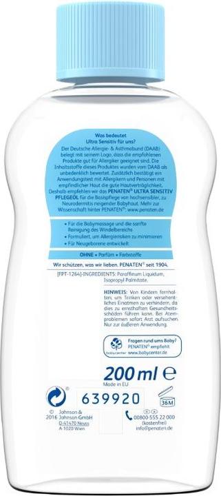 Produktbild Penaten Baby Ultra Sensitiv Pflegeöl