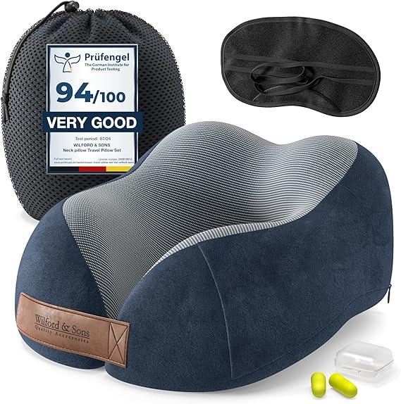 Wilford & Sons Travel pillow set (Head & neck pillow, Case, Hygiene product)
