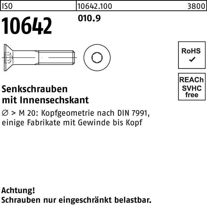 Actual product image Countersunk screw ISO 10642 hexagon socket M 24 x 50 010.9 (25 Screws per piece)