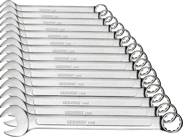 Produktbild Gedore Red red Ring-Maulschlüssel-Satz, 15-teilig, SW 6-32, Chrom-Vanadium-Stahl, Silber (19 mm, 29 mm, 8 mm, 21 mm, 28 mm, 31 mm, 12 mm, 18 mm, 14 mm, 10  mm, 26 mm, 30 mm, 27 mm, 20 mm, 9 mm, 25 mm, 16 mm, 15 mm, 32 mm, 22 mm, 17 mm, 11 mm, 24 mm, 23 mm, 13 mm, 7 mm, 6 mm)