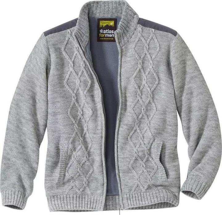 Atlas For Men Gestrickte Jacke mit Fleecefutter (L)