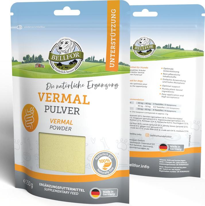 Produktbild Bellfor Hunde-Nahrungsergänzung Vermal – Pulver 250 g (Adult, 1 Stk., 250 g)