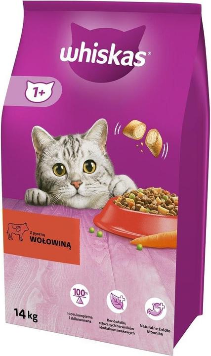 Produktbild Whiskas Cat Adult with Beef and Carrots 14kg (Senior, 1 Stk., 14000 g)